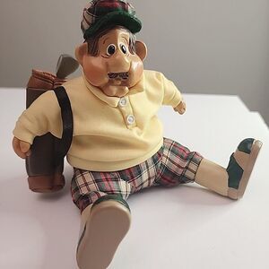 Russ Berrie Golfer in Plaid Kathleen Kelly Stew Mulligan 2904 Vintage